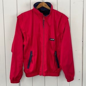 Vintage 90s K-Way Convertible Chinook Jacket Vest Lined Full Zip Men’s S